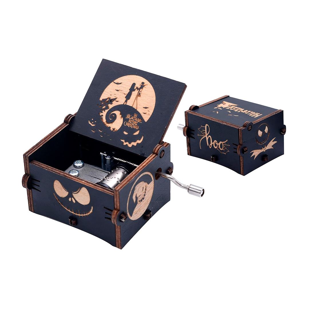 Caja musical de madera De manivela The Nightmare Before Christmas